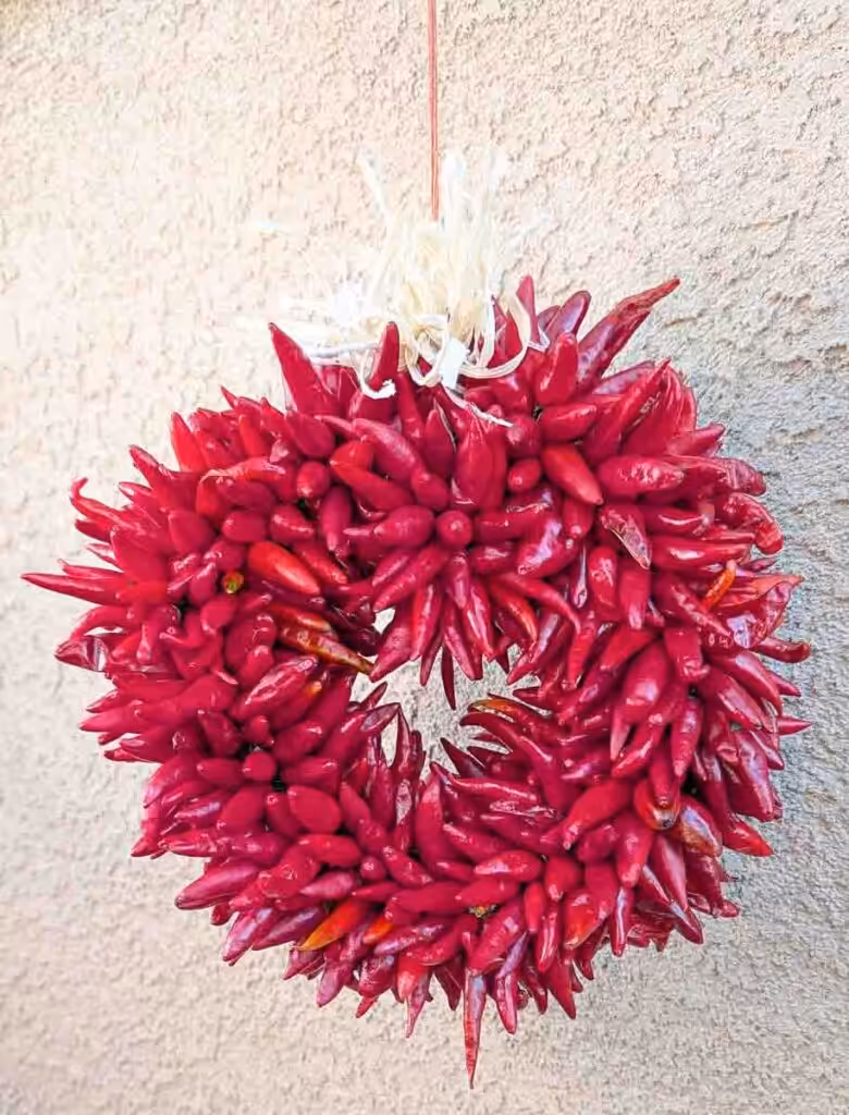 Artisan-Crafted Hatch Pequin Chile Ristra Wreath